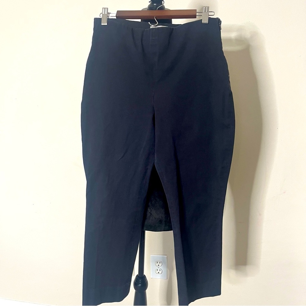 EVERLANE Women’s Black‎ Side Zip Cotton Stretch Cropped Pants Sz 12